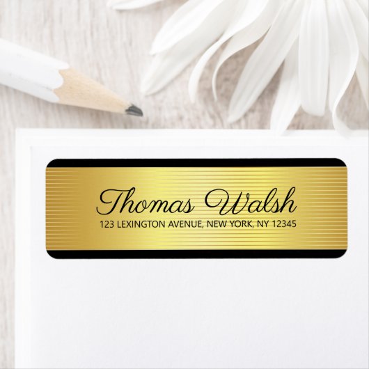 Zwart gouden lijnen elegant design etiket (Insitu)