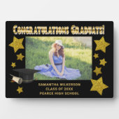 Zwart-gouden litterstrips Afstuderen Fotoplaat (voorkant)