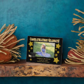 Zwart-gouden litterstrips Afstuderen Fotoplaat (Zijkant)