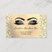 Zwart Gouden Make-up Glitter Lashes Aangepaste Log Visitekaartje (Voorkant)
