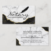 Zwart gouden marmer-agent voor notarisondertekenin visitekaartje (Voorkant / Achterkant)