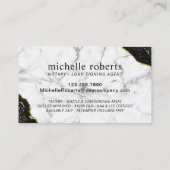 Zwart gouden marmer-agent voor notarisondertekenin visitekaartje (Achterkant)