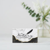 Zwart gouden marmer-agent voor notarisondertekenin visitekaartje (Staand voorkant)