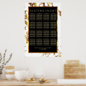 Zwart, gouden marmer en wit - Zitkgrafiek 16 Poster (Keuken)