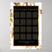 Zwart, gouden marmer en wit - Zitkgrafiek 16 Poster (Voorkant)