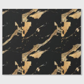 Zwart Gouden Marmer Patroon Cadeaupapier (Vlak)