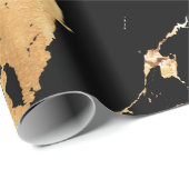 Zwart Gouden Marmer Patroon Cadeaupapier (Rol Hoek)