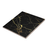 Zwart-gouden marmer Print backsplash keramische Te Tegeltje (Zijkant)