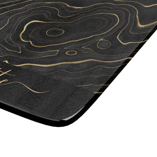 Zwart gouden marmer, steennaamscript snijplank (Hoek)