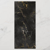 Zwart gouden marmeren agaat Bruiloft Menu Kaart (Achterkant)
