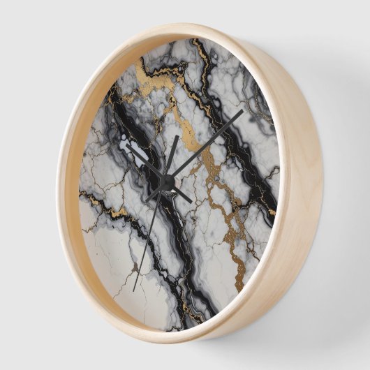 zwart-gouden marmeren klok (Hoek)