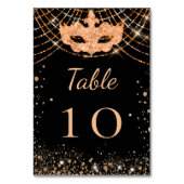 Zwart gouden maskerade glitter kaart (Voorkant)