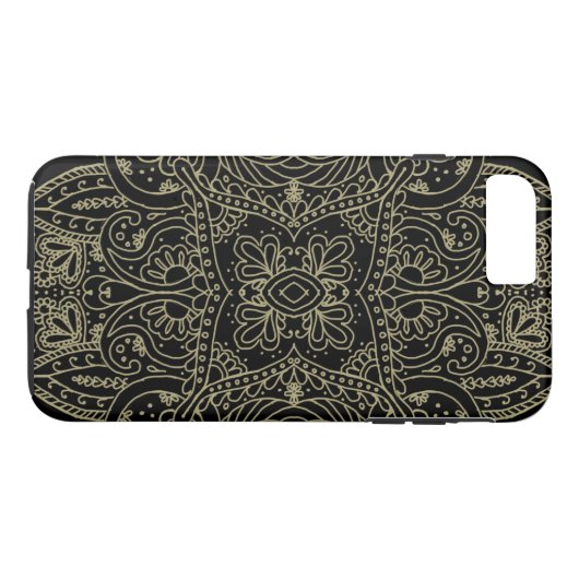 zwart-gouden media Case-Mate iPhone case (Achterkant (Horizontaal))