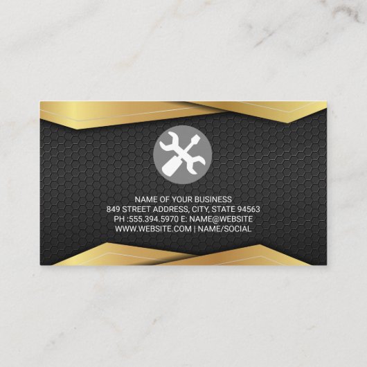 Zwart Gouden Metaal | Auto Sleutels Logo Visitekaa Visitekaartje (Achterkant)