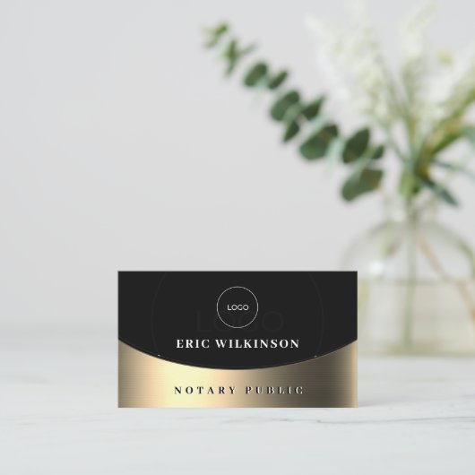 Zwart gouden metallic faux textuur Visitekaartje (Staand voorkant)