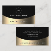 Zwart gouden metallic faux textuur Visitekaartje (Voorkant / Achterkant)