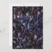 Zwart-gouden midnight Crystal Galaxy Quinceanera Kaart (Achterkant)