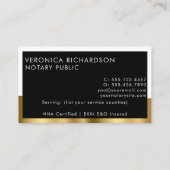 Zwart-gouden minimale, onbewerkte luxe luxe visitekaartje (Achterkant)