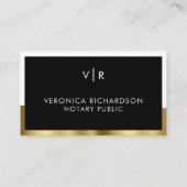 Zwart-gouden minimale, onbewerkte luxe luxe visitekaartje (Voorkant)