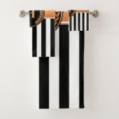 Zwart-gouden monogram bad handdoek (Insitu)