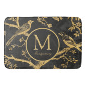 Zwart Gouden Monogram  Badmat (Voorkant)