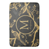 Zwart Gouden Monogram  Badmat (Voorkant Verticaal)