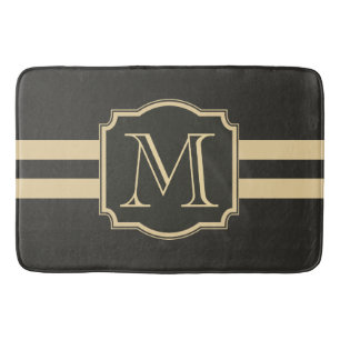 Zwart-gouden monogram badmat