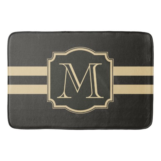 Zwart-gouden monogram badmat (Voorkant)