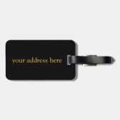 Zwart-gouden monogram bagagelabel (Achterkant horizontaal)