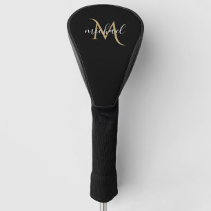 Zwart-gouden monogram Elegant Luxury Golfheadcover