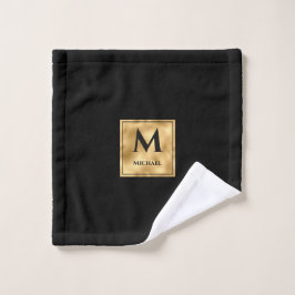 Zwart-gouden monogram Elegant Luxury Washandje
