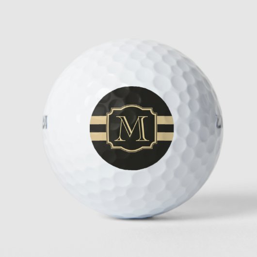 Zwart-gouden monogram golfballen (Voorkant)