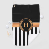 Zwart-gouden monogram golfhanddoek (Insitu)