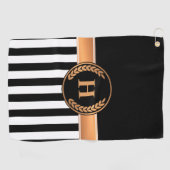 Zwart-gouden monogram golfhanddoek (Horizontaal)