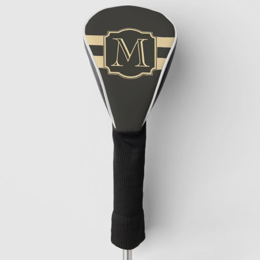 Zwart-gouden monogram golfheadcover (Voorkant)