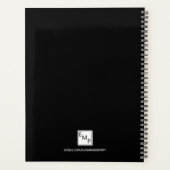 Zwart gouden monogram initialen 2026 planner (Achterkant)