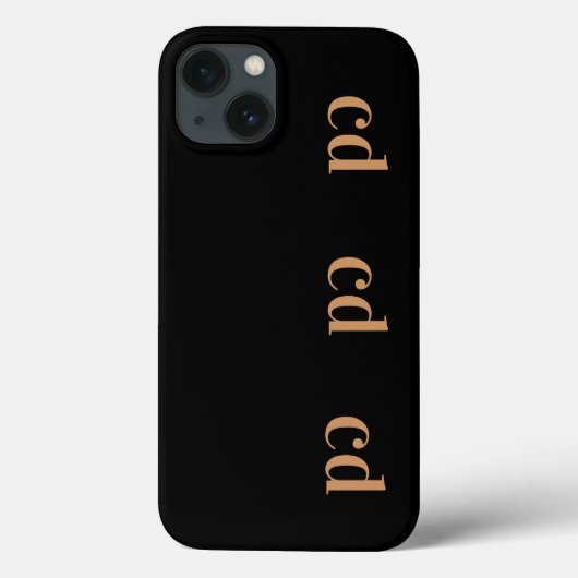 Zwart gouden monogram initialen modern Case-Mate iPhone case (Achterkant)
