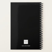 Zwart gouden monogram initialen naam minimalistisc planner (Achterkant)