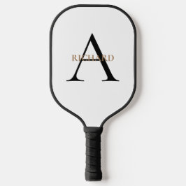 Zwart-gouden monogram pickleball paddle