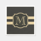 Zwart-gouden monogram servet (Voorkant)