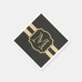 Zwart-gouden monogram servet (Hoek)