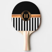Zwart-gouden monogram tafeltennisbatje (Voorkant)