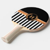 Zwart-gouden monogram tafeltennisbatje (Voorkant Gekanteld)