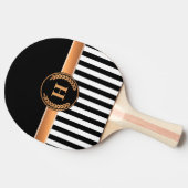 Zwart-gouden monogram tafeltennisbatje (Zijkant)
