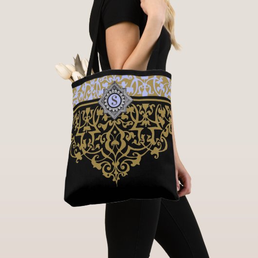  zwart-gouden  monogram Tas (Dichtbij)