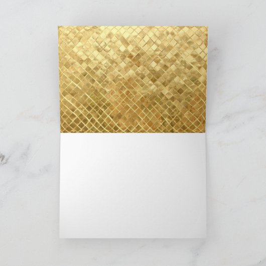 Zwart & Gouden Mozaïek met monogram Kaart (Binnen)