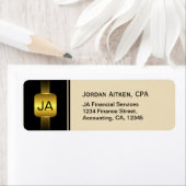 Zwart-gouden munten Elegant CPA Accountant Etiket (Insitu)