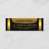 Zwart Gouden Munten Kleine Verticale CPA Accountan Mini Visitekaartje (Achterkant)