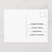 Zwart gouden muzieknoten retouradres RSVP kaart (Achterkant)