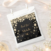 Zwart gouden naam dank u 80ste verjaardag bedankzakje (Geknipt)